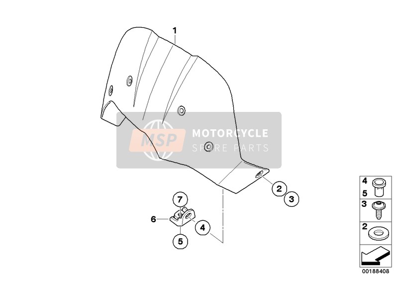 71607713296, Set, Windshield, Small, Clear, BMW, 0