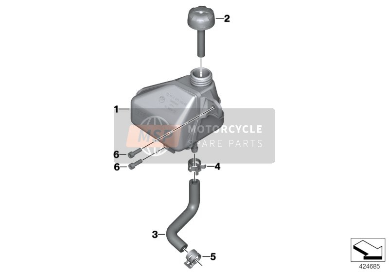 BMW F 800 GS 08 (0219,0229) 2009 Tanque de expansión para un 2009 BMW F 800 GS 08 (0219,0229)