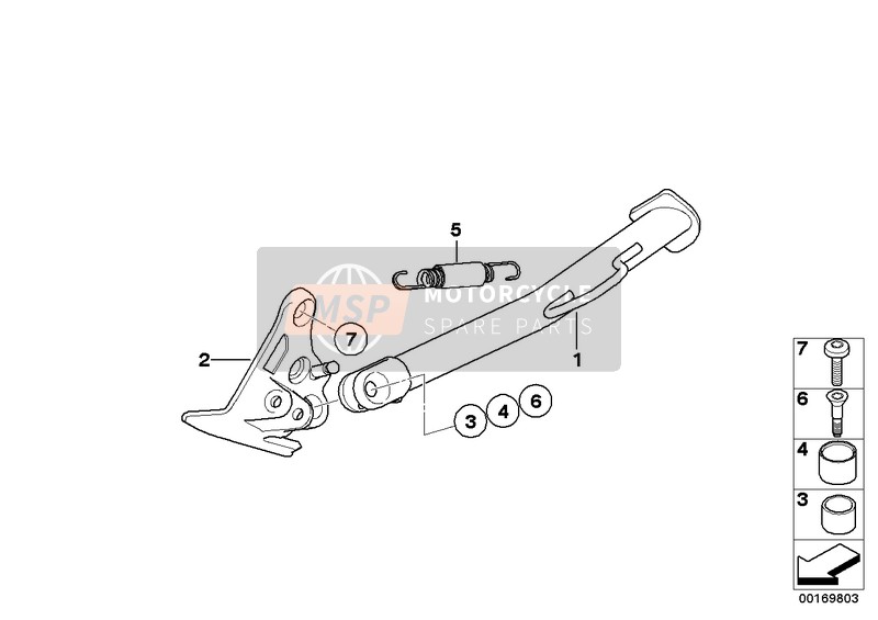 BMW F 800 GS 08 (0219,0229) 2009 Cavalletto laterale per un 2009 BMW F 800 GS 08 (0219,0229)