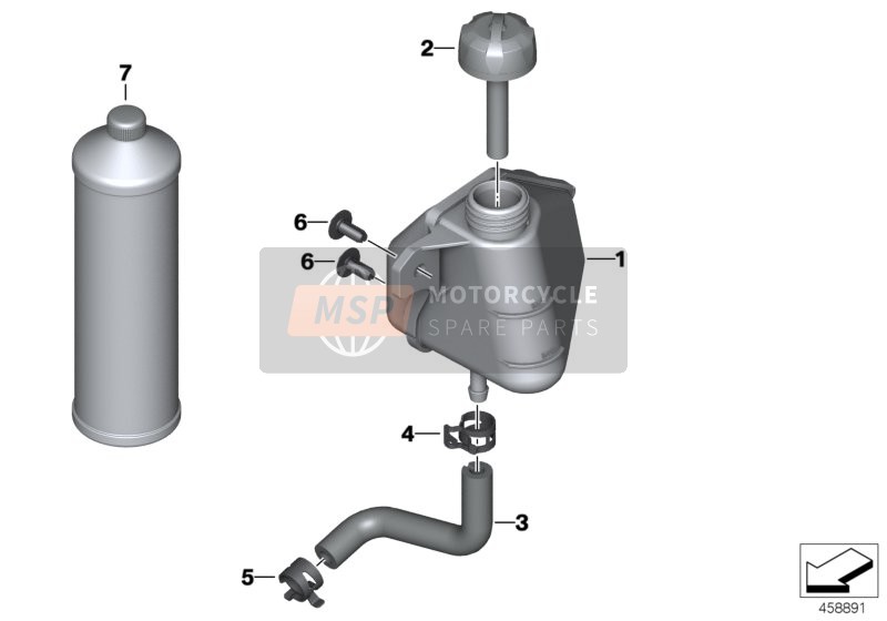 BMW F 800 GS 13 (0B02, 0B12) 2013 EXPANSION TANK for a 2013 BMW F 800 GS 13 (0B02, 0B12)