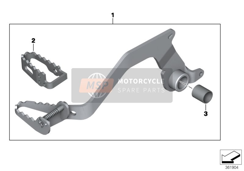 BMW F 800 GS 17 (0B07, 0B17) 2014 Pedale de frein 1 pour un 2014 BMW F 800 GS 17 (0B07, 0B17)