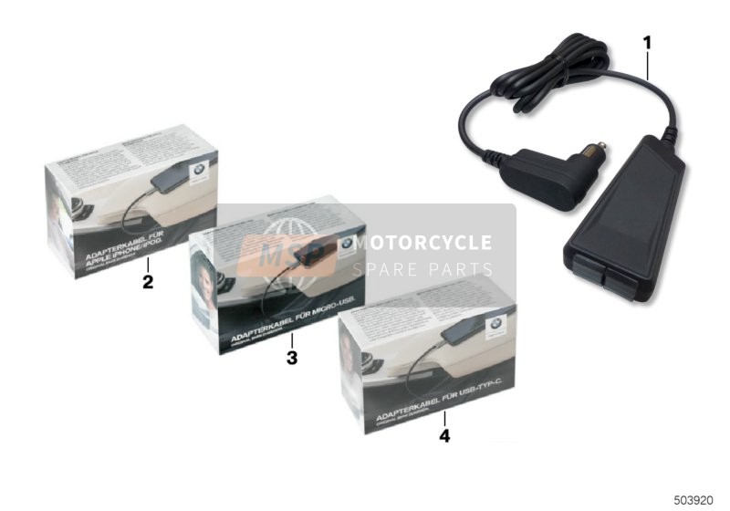BMW F 800 GS 17 (0B07, 0B17) 2014 Carica-batteria USB per un 2014 BMW F 800 GS 17 (0B07, 0B17)
