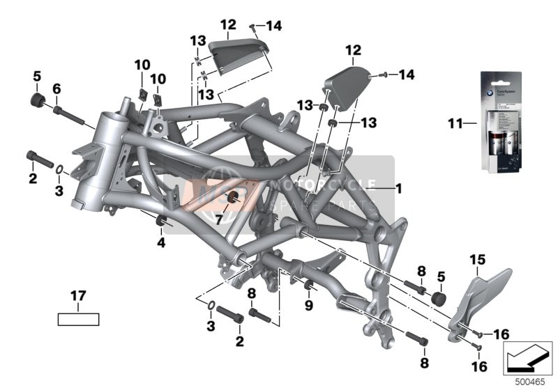 BMW F 800 GS 17 (0B07, 0B17) 2015 FRONT FRAME for a 2015 BMW F 800 GS 17 (0B07, 0B17)