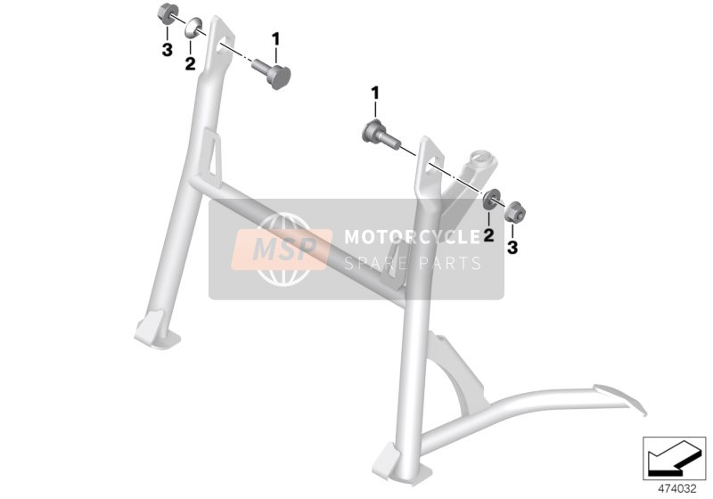 BMW F 800 GS 17 (0B07, 0B17) 2015 Center stand attachment for a 2015 BMW F 800 GS 17 (0B07, 0B17)