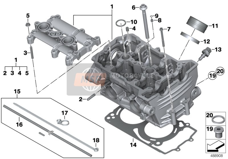 BMW F 800 GS Adve. (0B05, 0B15) 2015 Cabeza de cilindro para un 2015 BMW F 800 GS Adve. (0B05, 0B15)