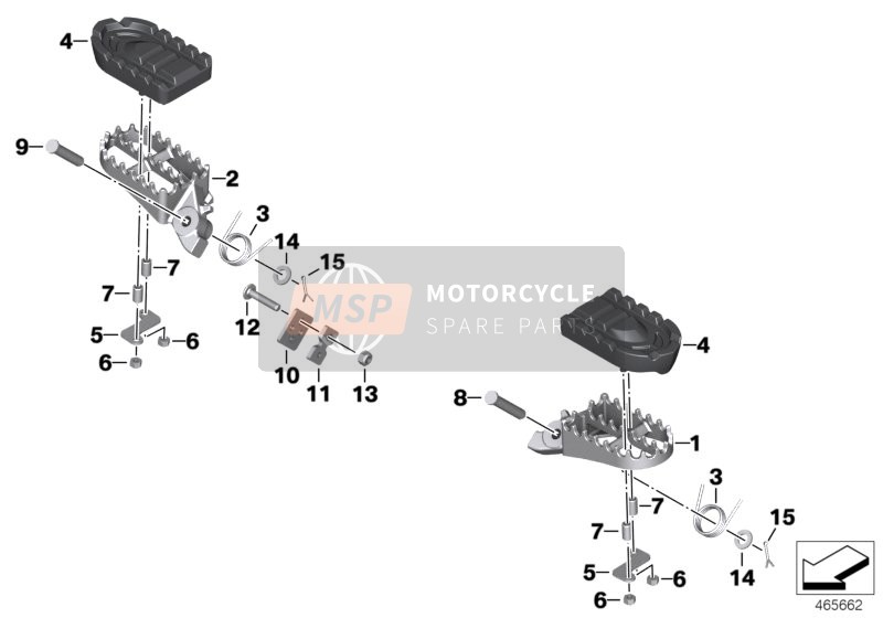 BMW F 800 GS Adve. (0B05, 0B15) 2013 Reposapiés delante para un 2013 BMW F 800 GS Adve. (0B05, 0B15)