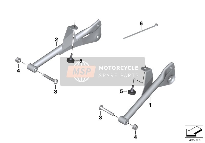 BMW F 800 GS Adve. 16 (0B55, 0B65) 2017 Beugel Voor Led Auxiliary Koplamp voor een 2017 BMW F 800 GS Adve. 16 (0B55, 0B65)