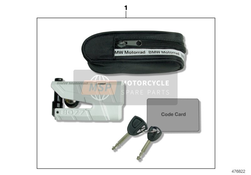 BMW F 800 GS Adve. 16 (0B55, 0B65) 2017 Brake Disc Lock with Alarm System for a 2017 BMW F 800 GS Adve. 16 (0B55, 0B65)