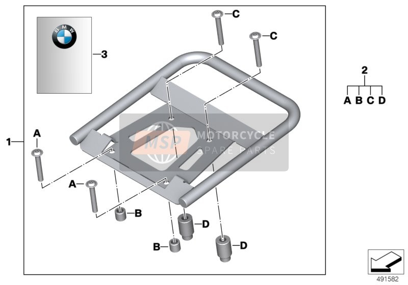 BMW F 800 GS Adve. 16 (0B55, 0B65) 2017 Set, top case carriers, aluminum for a 2017 BMW F 800 GS Adve. 16 (0B55, 0B65)
