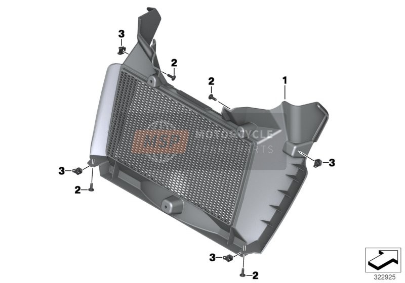 BMW F 800 GS Adve. 16 (0B55, 0B65) 2016 Radiatorrooster voor een 2016 BMW F 800 GS Adve. 16 (0B55, 0B65)