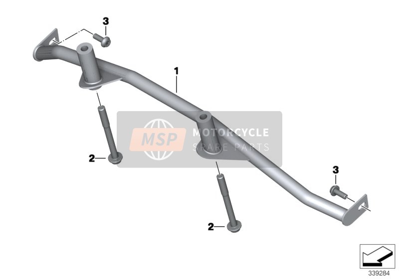 BMW F 800 GT (0B03, 0B13) 2014 Pletina cruzada, trasera para un 2014 BMW F 800 GT (0B03, 0B13)