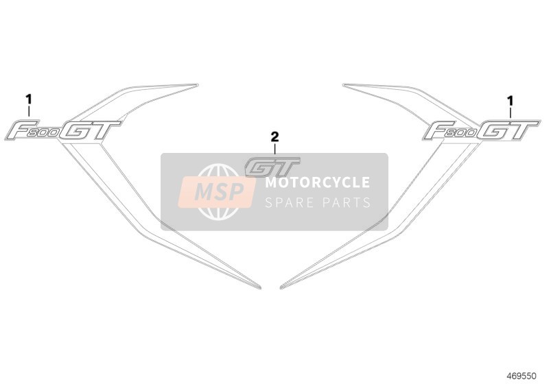 BMW F 800 GT (0B03, 0B13) 2012 Emblem für F800GT 2 für ein 2012 BMW F 800 GT (0B03, 0B13)