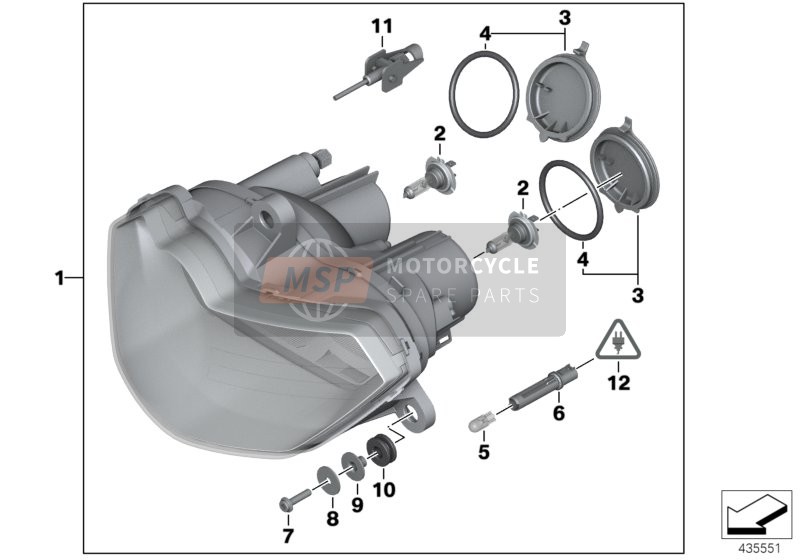 63127713430, Headlight, BMW, 0