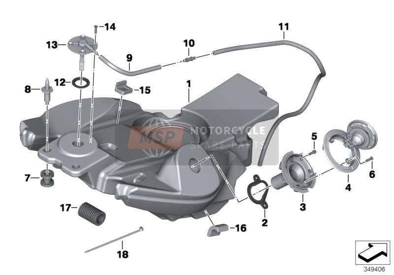 BMW F 800 GT (0B03, 0B13) 2014 Depósito d combustible/piezas adicion. para un 2014 BMW F 800 GT (0B03, 0B13)