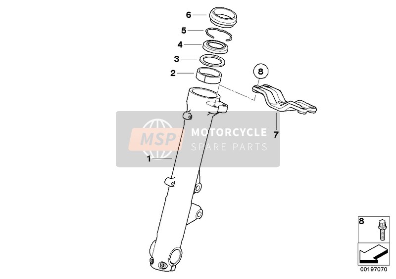 BMW F 800 GT (0B03, 0B13) 2015 FORK SLIDER for a 2015 BMW F 800 GT (0B03, 0B13)