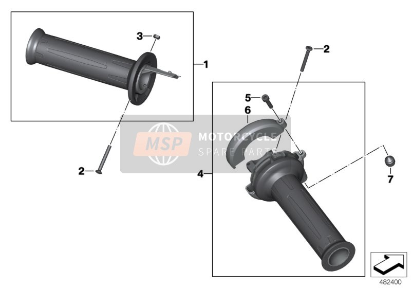 BMW F 800 GT (0B03, 0B13) 2011 Manopola non riscaldata per un 2011 BMW F 800 GT (0B03, 0B13)