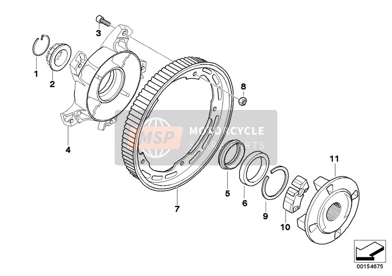 BMW F 800 GT (0B03, 0B13) 2015 Hinterachsgetriebe-Antrieb/Abtrieb für ein 2015 BMW F 800 GT (0B03, 0B13)