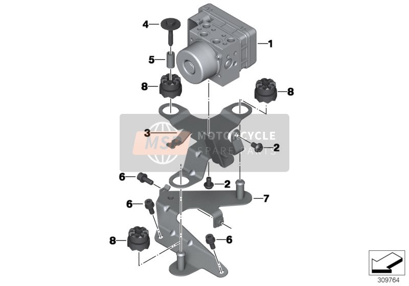 BMW F 800 GT (0B03, 0B13) 2016 Modulador de presión ABS para un 2016 BMW F 800 GT (0B03, 0B13)