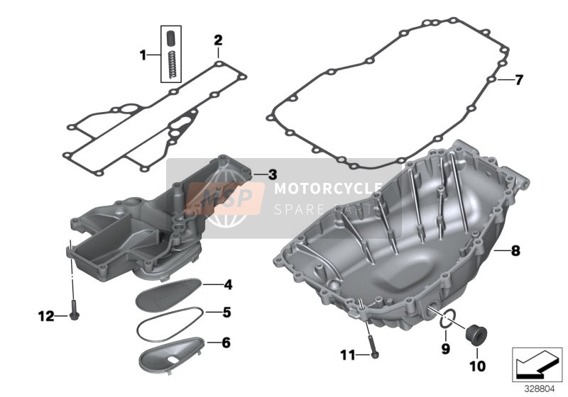 BMW F 800 GT 17 (0B53, 0B63) 2019 ÖLWANNE für ein 2019 BMW F 800 GT 17 (0B53, 0B63)