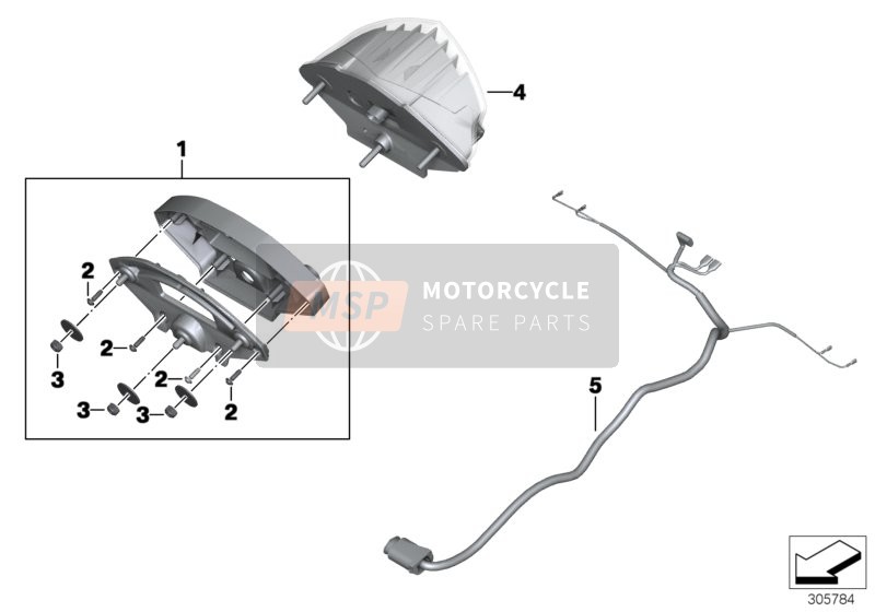 BMW F 800 GT 17 (0B53, 0B63) 2019 Feu arrière à LED pour un 2019 BMW F 800 GT 17 (0B53, 0B63)