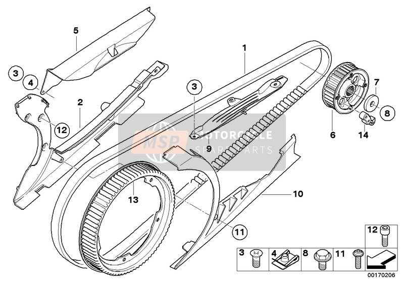 BMW F 800 GT 17 (0B53, 0B63) 2016 BELT DRIVE for a 2016 BMW F 800 GT 17 (0B53, 0B63)