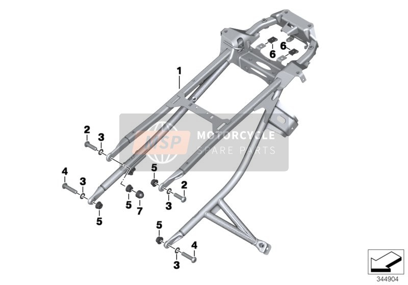 BMW F 800 GT 17 (0B53, 0B63) 2019 Achterframe voor een 2019 BMW F 800 GT 17 (0B53, 0B63)