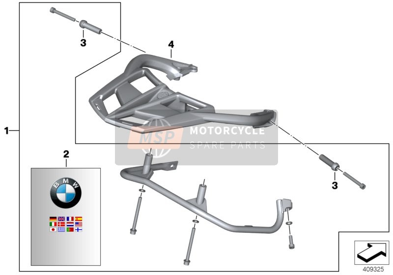 BMW F 800 GT 17 (0B53, 0B63) 2016 Porte-bagage 2 pour un 2016 BMW F 800 GT 17 (0B53, 0B63)