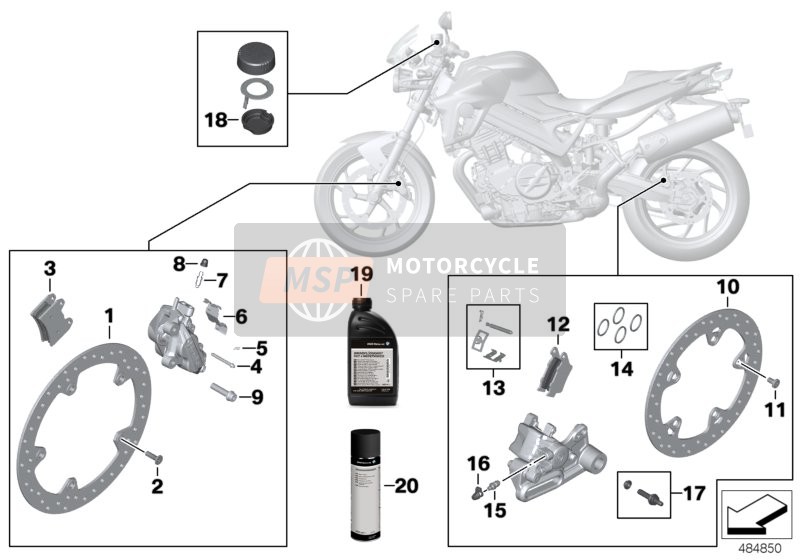 BMW F 800 R (0217,0227) 2006 Servicio de frenos para un 2006 BMW F 800 R (0217,0227)