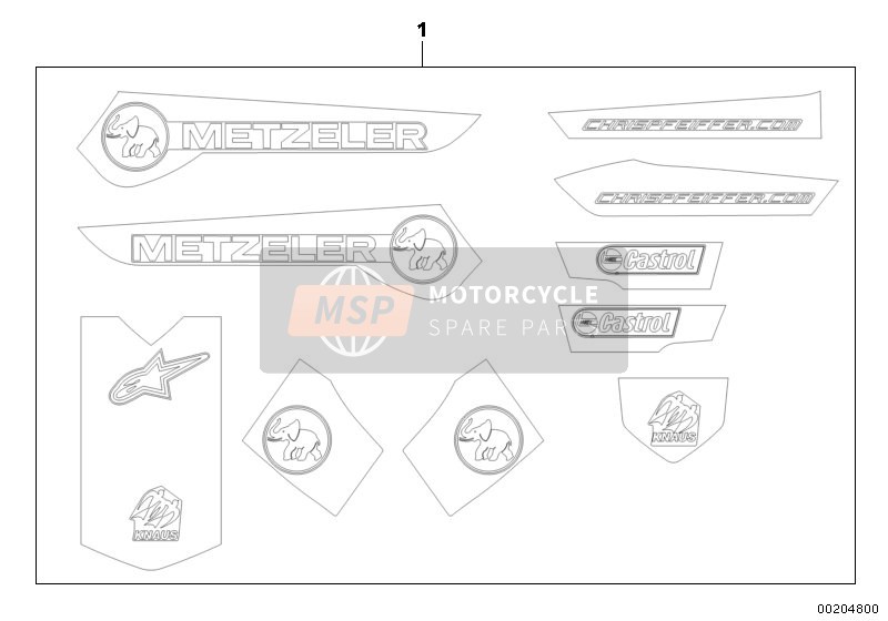 BMW F 800 R (0217,0227) 2008 Autocollant adhésif 'Chris Pfeiffer' pour un 2008 BMW F 800 R (0217,0227)