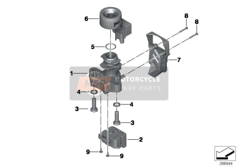 BMW F 800 R (0217,0227) 2012 IGNITION SWITCH AND MOUNTING PARTS for a 2012 BMW F 800 R (0217,0227)