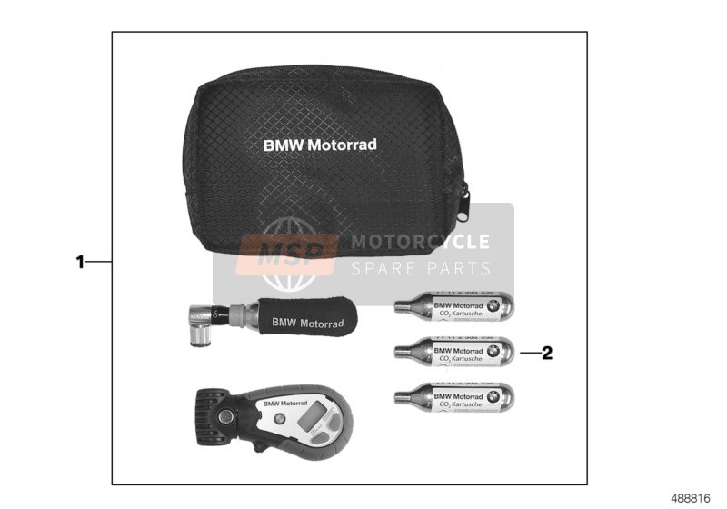 BMW F 800 R (0217,0227) 2011 Ensemble de pression des pneus de voyage pour un 2011 BMW F 800 R (0217,0227)