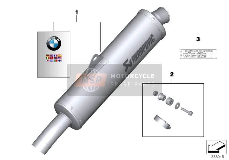 BMW F 800 R (0217,0227) 2012 Sportuitlaat voor een 2012 BMW F 800 R (0217,0227)