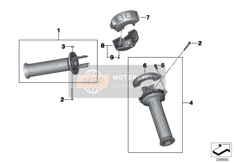 BMW F 800 R (0217,0227) 2007 Poignée de guidon chauffée 2 pour un 2007 BMW F 800 R (0217,0227)