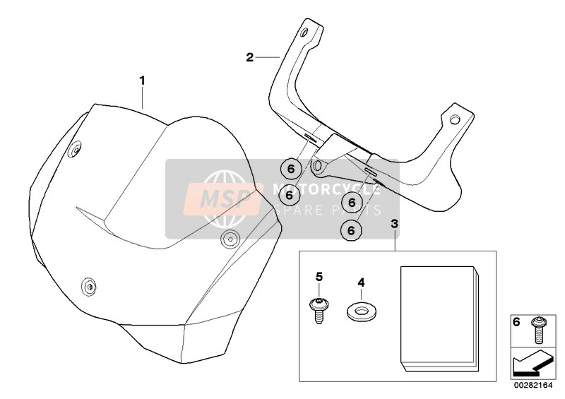 71607720645, Satz Anbauteile Windschild Sport, BMW, 0