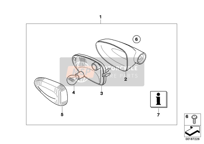 63137680834, Inbouwset Knipperlicht Wit, BMW, 0