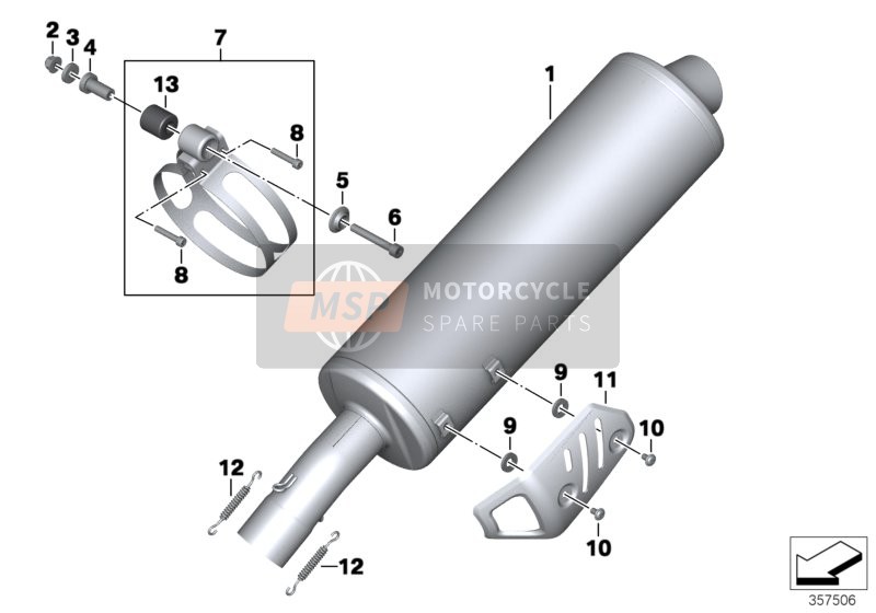 BMW F 800 R (0217,0227) 2008 Rear muffler for a 2008 BMW F 800 R (0217,0227)