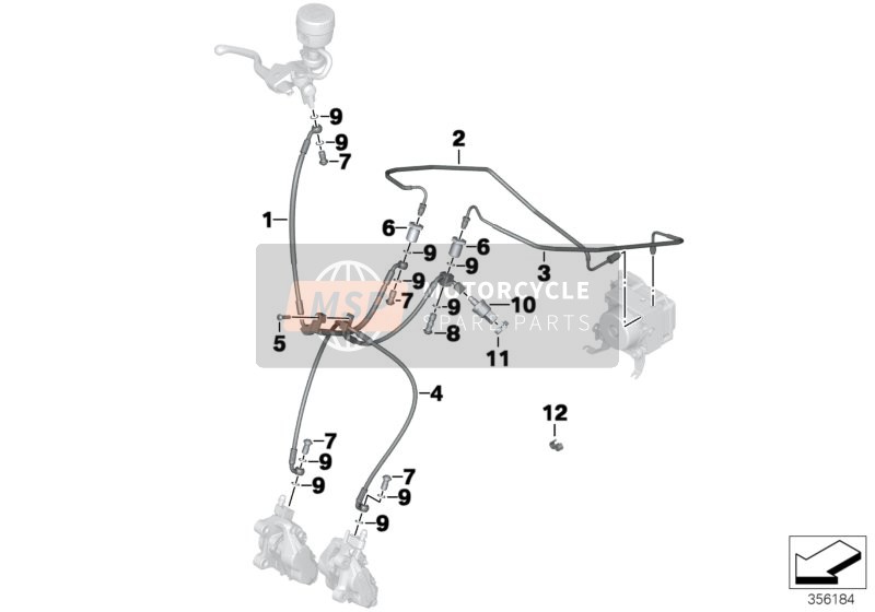 BMW F 800 R (0217,0227) 2006 Tubazione freno anteriore ABS per un 2006 BMW F 800 R (0217,0227)