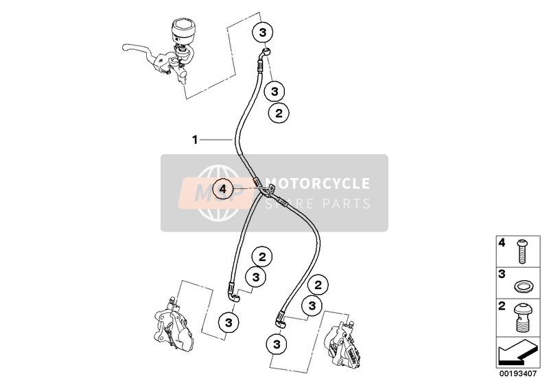 BRAKE PIPE, FRONT, WITHOUT ABS