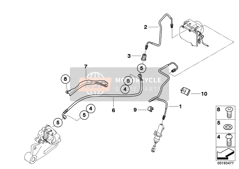 BMW F 800 R (0217,0227) 2014 BRAKE PIPE REAR ABS for a 2014 BMW F 800 R (0217,0227)