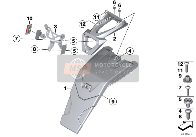 BMW F 800 R (0217,0227) 2006 Porte-plaque d'immatriculation / garde-boue pour un 2006 BMW F 800 R (0217,0227)