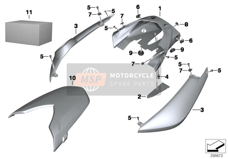 BMW F 800 R (0217,0227) 2013 Revetement arriere pour un 2013 BMW F 800 R (0217,0227)