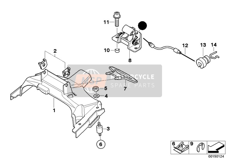 BMW F 800 R 15 (0B04, 0B14) 2014 Montageteile für Sitzbank für ein 2014 BMW F 800 R 15 (0B04, 0B14)