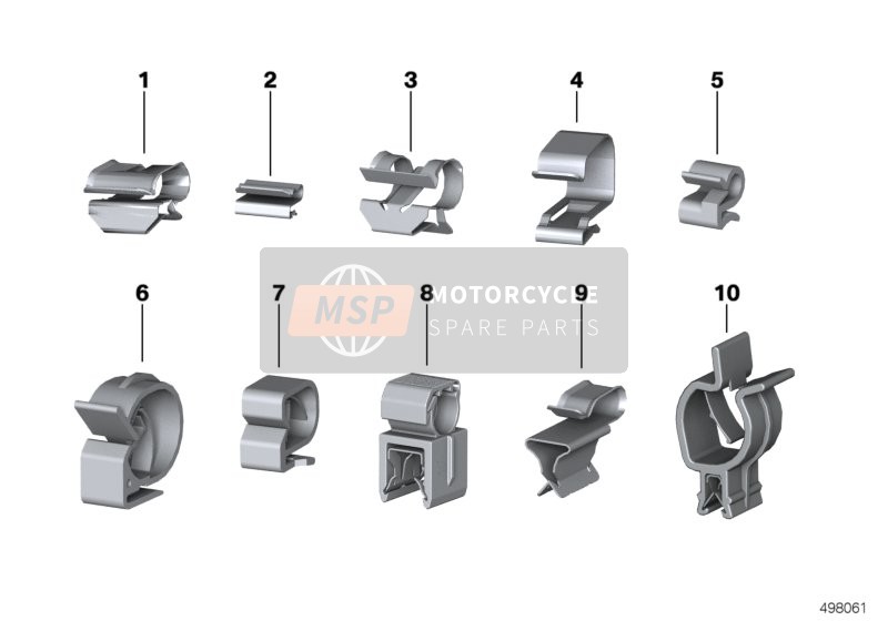 BMW F 800 R 15 (0B04, 0B14) 2013 Clips de retención, clips de línea para un 2013 BMW F 800 R 15 (0B04, 0B14)