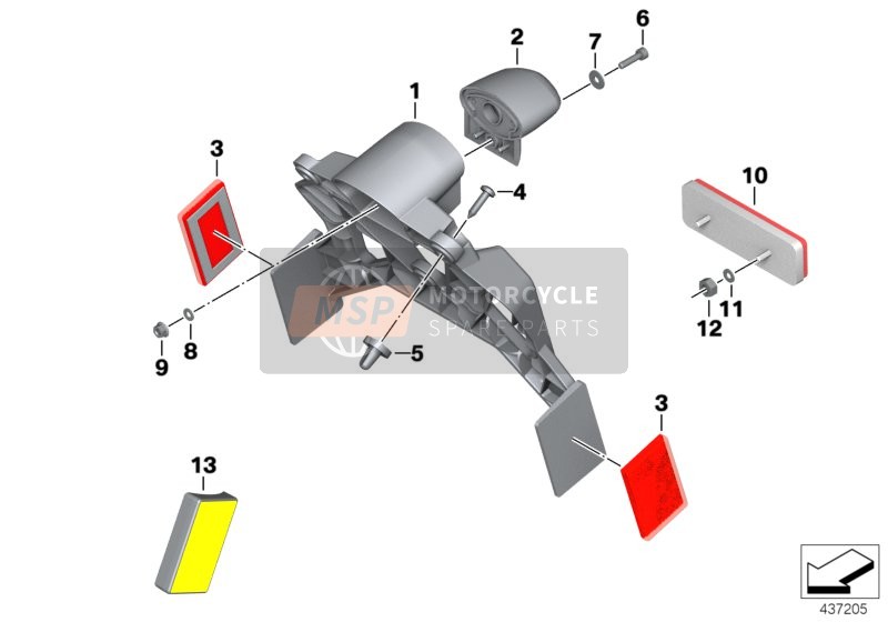 BMW F 800 R 15 (0B04, 0B14) 2013 Support de plaque d'immatriculation US / réflecteurs pour un 2013 BMW F 800 R 15 (0B04, 0B14)