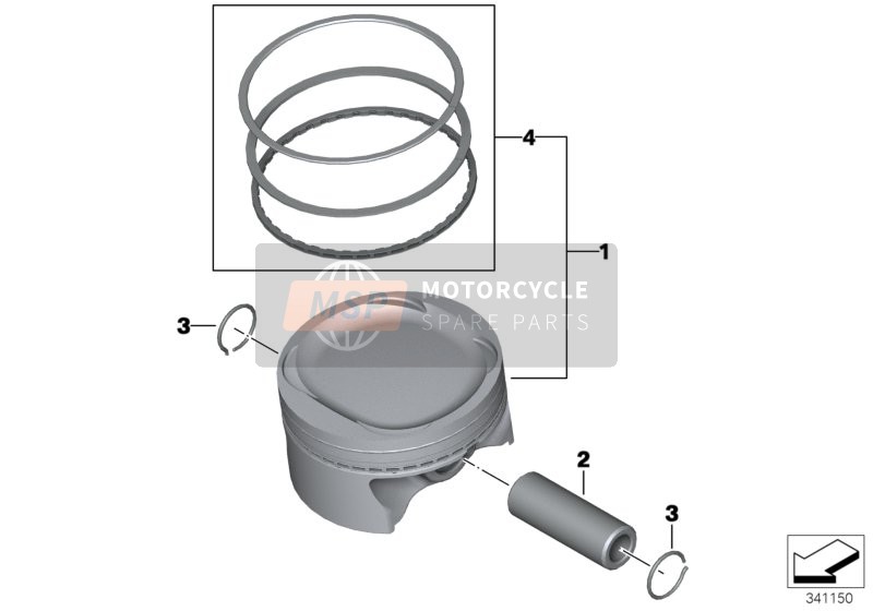 BMW F 800 R 15 (0B04, 0B14) 2014 Piston avec segments et axe de piston pour un 2014 BMW F 800 R 15 (0B04, 0B14)