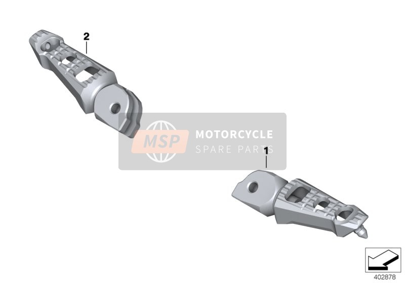 BMW F 800 R 15 (0B04, 0B14) 2014 Hp Fußraste, gefräst für ein 2014 BMW F 800 R 15 (0B04, 0B14)