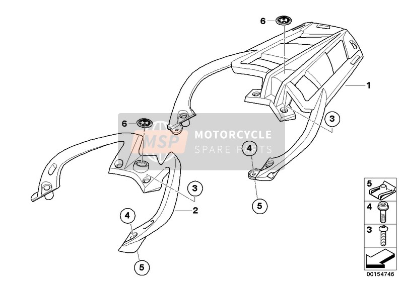 BMW F 800 R 15 (0B04, 0B14) 2014 Haltegriff mit Gepäckaufnahme für ein 2014 BMW F 800 R 15 (0B04, 0B14)