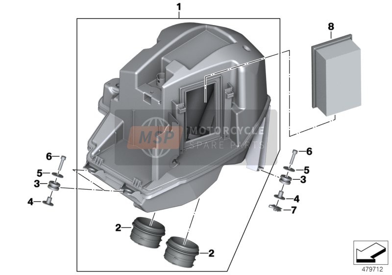 BMW F 800 R 15 (0B04, 0B14) 2014 Silencieux d'admission, pièces de fixation pour un 2014 BMW F 800 R 15 (0B04, 0B14)