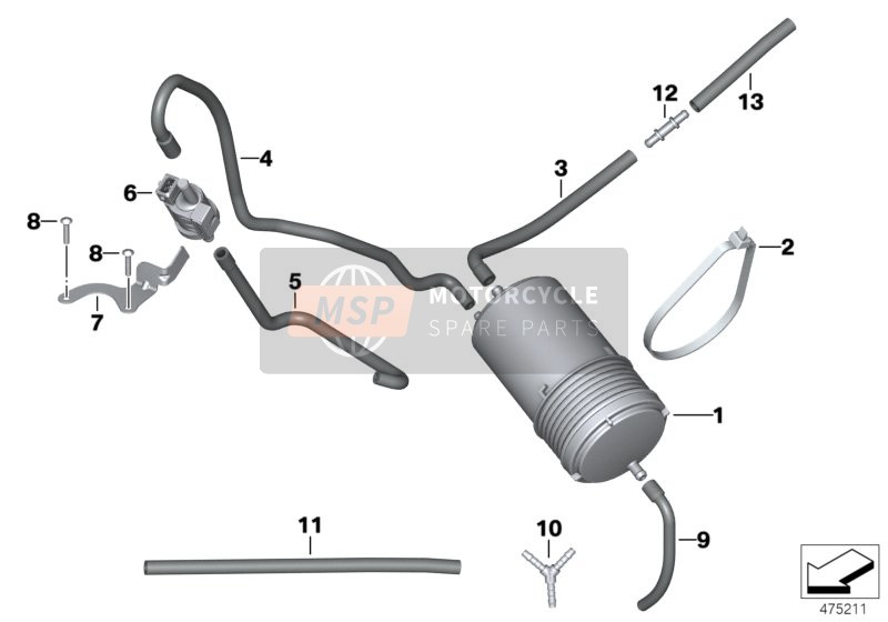 16137684699, Überlaufschlauch Aktivkohlefilter, BMW, 1