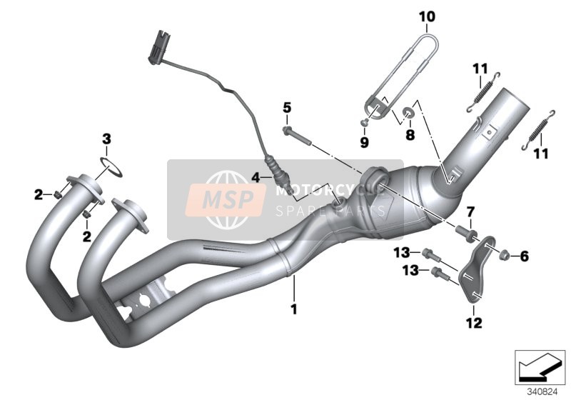 BMW F 800 R 15 (0B04, 0B14) 2013 Auspuffkrümmer für ein 2013 BMW F 800 R 15 (0B04, 0B14)